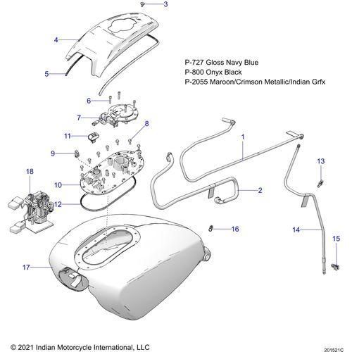 Fuel System, Fuel Tank Asm. All Options - 2022 Indian Pursuit Limited / Limited Premium Schematic-20965 OEM Schematic