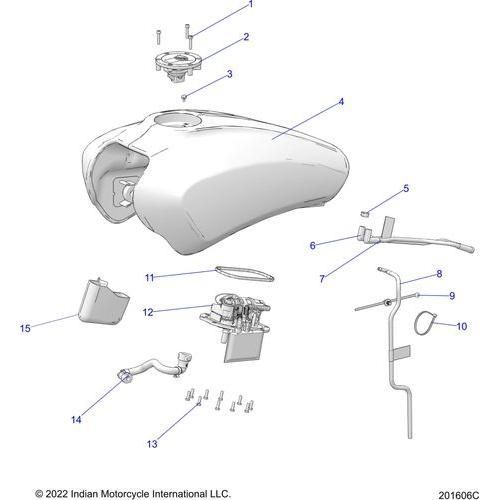 Fuel System, Fuel Tank Asm. All Options - 2022 Indian Scout Bobber Sixty Schematic-20585 OEM Schematic