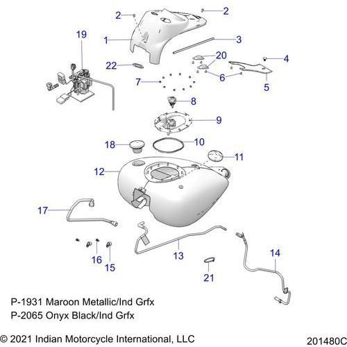 Fuel System, Fuel Tank Asm. All Options - 2022 Indian Springfield 111 Schematic-20277 OEM Schematic