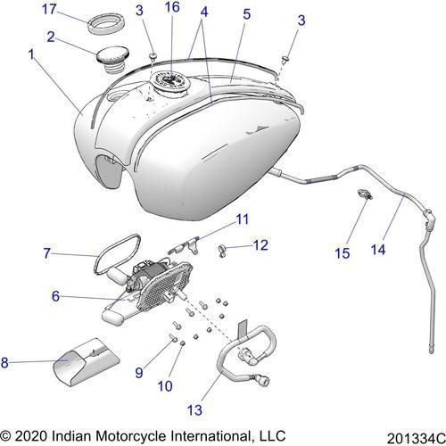 Fuel System, Fuel Tank Asm. All Options - 2022 Indian Super Chief Limited 116 Schematic-20006 OEM Schematic
