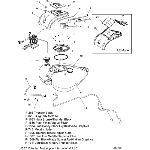 Fuel System, Fuel Tank Asm. N18traaa/Treaa All Options - 2018 Indian Roadmaster/Elite Schematic-26447 OEM Schematic