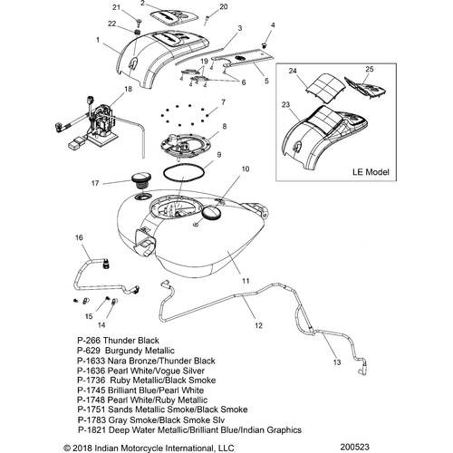 Fuel System, Fuel Tank Asm. N19traaa All Options - 2019 Indian Roadmaster/Elite Schematic-25602 OEM Schematic