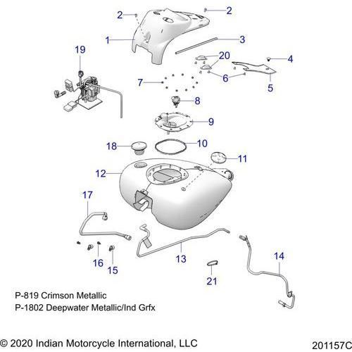 Fuel System, Fuel Tank Asm. N21tvaaa/N21tvaca All Options - 2021 Indian Chief Vintage Premium 111 Schematic-23394 OEM Schematic