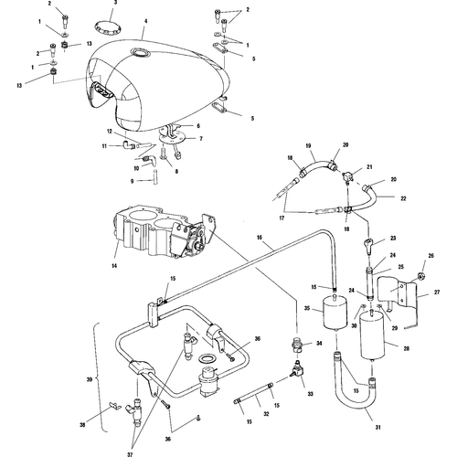 Fuel System, Fuel Tank, Fuel Pump And Throttle Body - 2001 Victory Standard Cruiser - V01Cb15Ug Schematic 7461 OEM Schematic