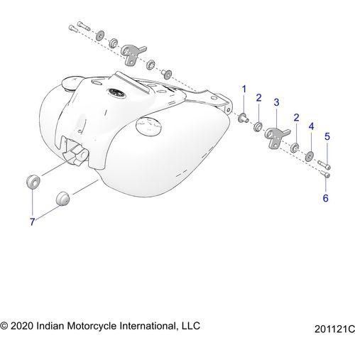 Fuel System, Fuel Tank Mounting - 2022 Indian Springfield Dark Horse Schematic-20196 OEM Schematic