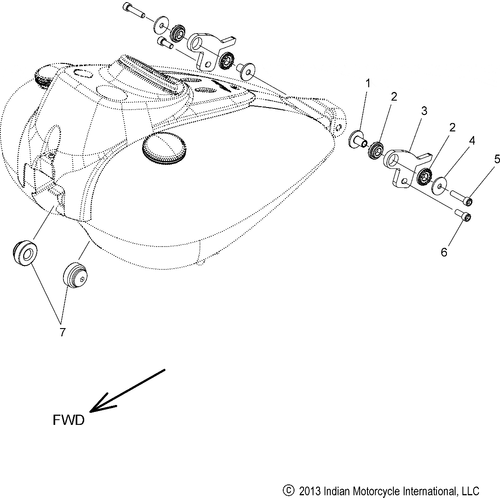 Fuel System, Fuel Tank Mounting All Options - 2017 Indian Chief Classic/Chief Vintage Schematic-27641 OEM Schematic