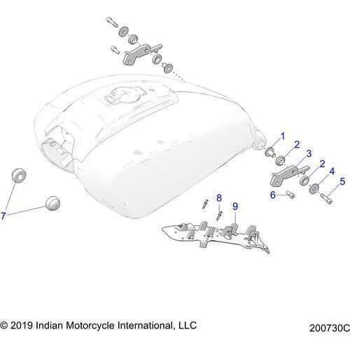 Fuel System, Fuel Tank Mounting All Options - 2021 Indian Challenger Dark Horse Schematic-23810 OEM Schematic