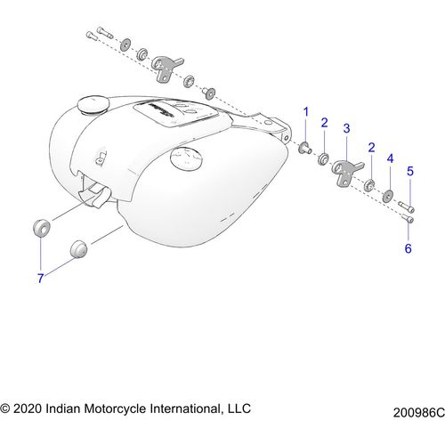 Fuel System, Fuel Tank Mounting All Options - 2021 Indian Roadmaster Dark Horse Schematic-22858 OEM Schematic