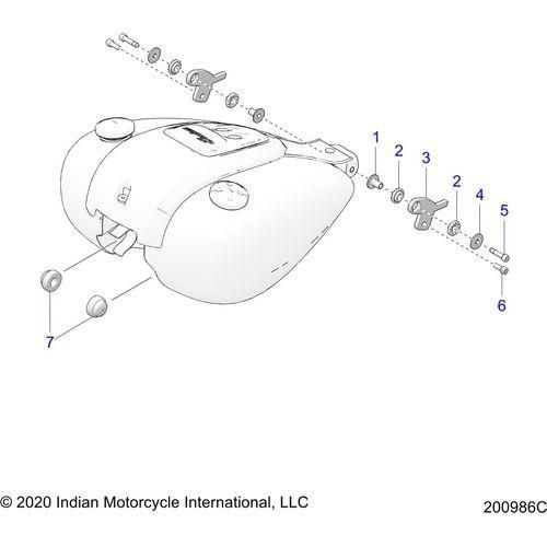 Fuel System, Fuel Tank Mounting All Options - 2022 Indian Chieftain Elite Schematic-21569 OEM Schematic