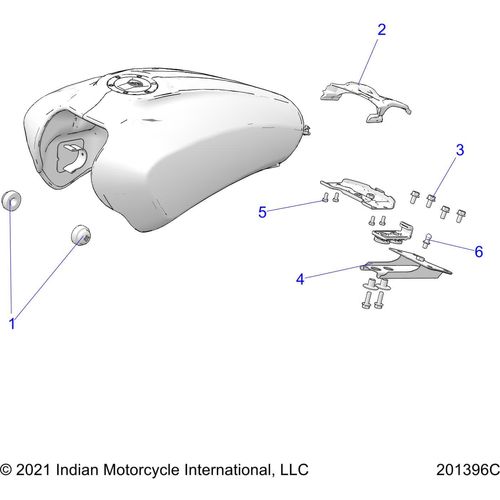 Fuel System, Fuel Tank Mounting All Options - 2022 Indian Scout Bobber/Bobber TwentyMt Schematic-20577 OEM Schematic