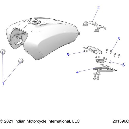 Fuel System, Fuel Tank Mounting All Options - 2022 Indian Scout Rogue Sixty Schematic-20453 OEM Schematic