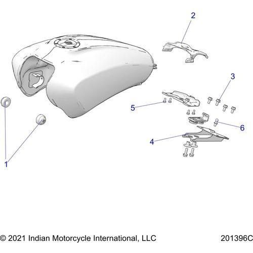 Fuel System, Fuel Tank Mounting All Options - 2022 Indian Scout Sixty Schematic-20392 OEM Schematic