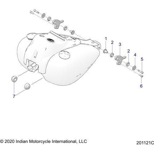 Fuel System, Fuel Tank Mounting All Options - 2022 Indian Springfield 111 Schematic-20336 OEM Schematic