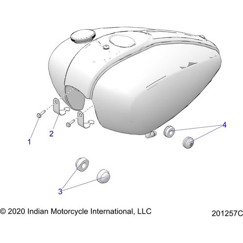 Fuel System, Fuel Tank Mounting All Options - 2022 Indian Super Chief 111 Schematic-20126 OEM Schematic