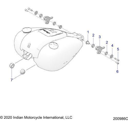 Fuel System, Fuel Tank Mounting N22tkdbb All Options - 2022 Indian Roadmaster Dark Horse Schematic-20861 OEM Schematic