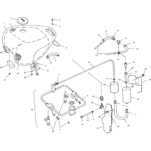 Fuel System, Fuel Tank, Pump And Rails - 1999 Victory Standard Cruiser - V99Cb15Da Schematic 8620 OEM Schematic