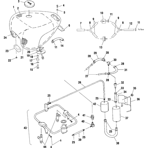 Fuel System, Fuel Tank, Pump And Rails - 1999 Victory Standard Cruiser - V99Cb15Laz Schematic 8661 OEM Schematic