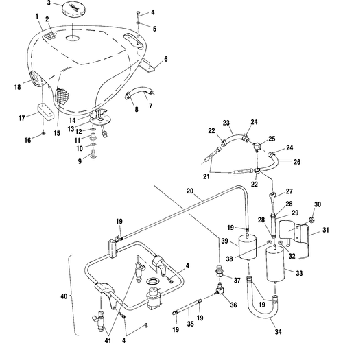 Fuel System, Fuel Tank, Pump, Rails And Throttle Body - 2000 Victory Special Edition - V00Cb15Das Schematic 7749 OEM Schematic