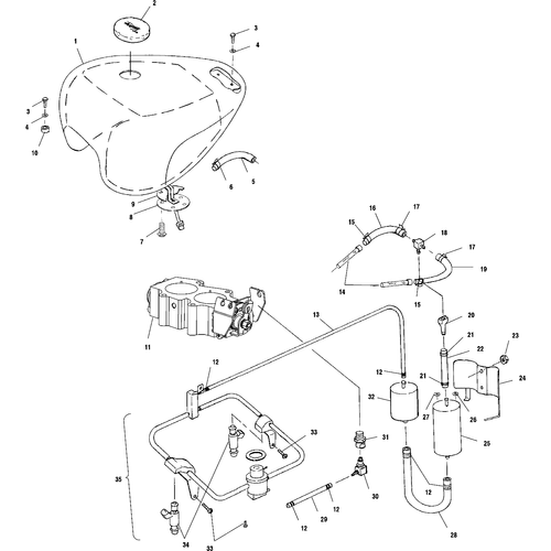 Fuel System, Fuel Tank, Pump, Rails And Throttle Body - 2000 Victory Standard Cruiser - V00Cb15Dd Schematic 8371 OEM Schematic