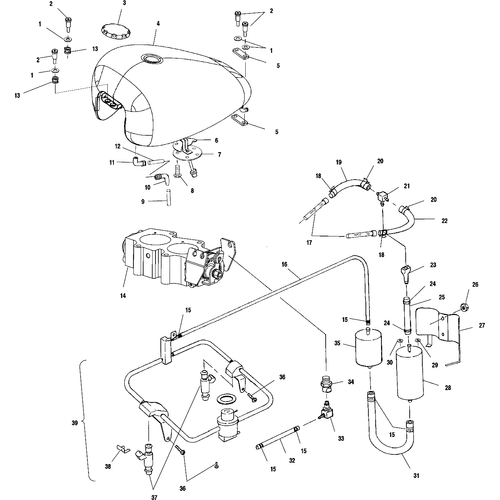 Fuel System, Fuel Tank, Pump, Rails And Throttle Body - 2001 Victory Deluxe Cruiser - V01Cd15Dh Schematic 6346 OEM Schematic