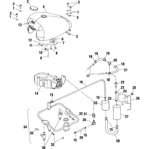 Fuel System, Fuel Tank, Pump, Rails And Throttle Body - 2001 Victory Sportcruiser - V01Cs15Cc Schematic 7052 OEM Schematic