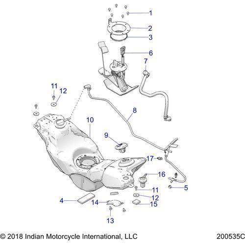 Fuel Tank And Pump - 2019 Indian Ftr 1200 Rally Le Schematic-25723 OEM Schematic