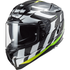 LS2 USA Full Face Helmet Full Face Street Helmet Flames - Gloss White / Hi-Vis - Challenger Carbon by LS2