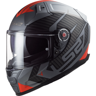LS2 USA Full Face Helmet Full Face Street Helmet Splitter - Matte Titanium / Red - Citation Ii by LS2