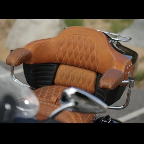 Genuine Leather Trunk Backrest Pads - Desert Tan by Polaris