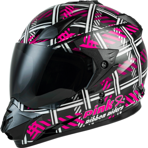 Gmax pink store ribbon riders helmet