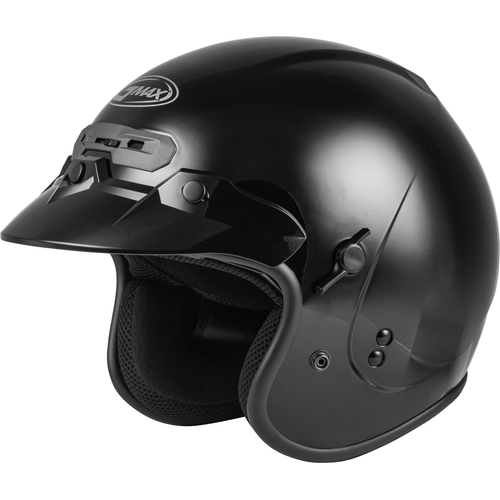 Western Powersports Drop Ship Open Face 3/4 Helmet 2X / Black GM-32 Helmet by GMAX G1320028