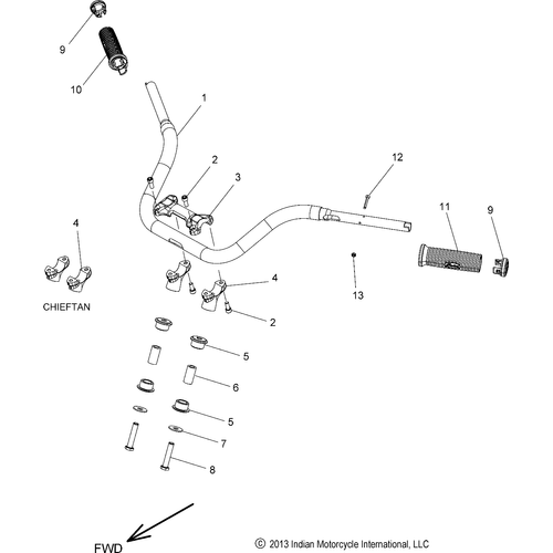 Handlebar Cruiser Chrome by Polaris 1019880-156 Handlebars