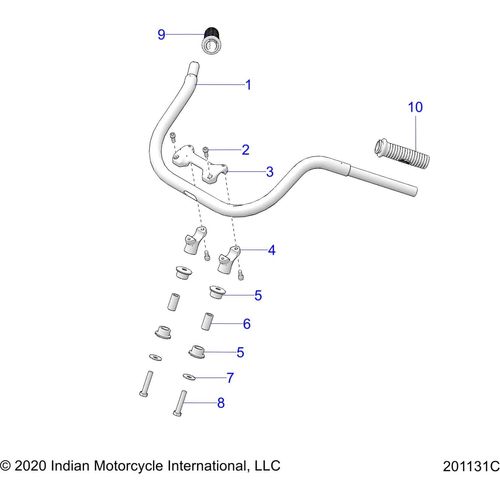 Handlebar Csc Sprfld Chrome by Polaris 1023152-156 Handlebars