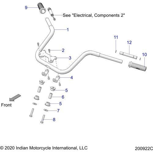 Handlebar Csc Tour FBlack by Polaris 1025149-463 Handlebars