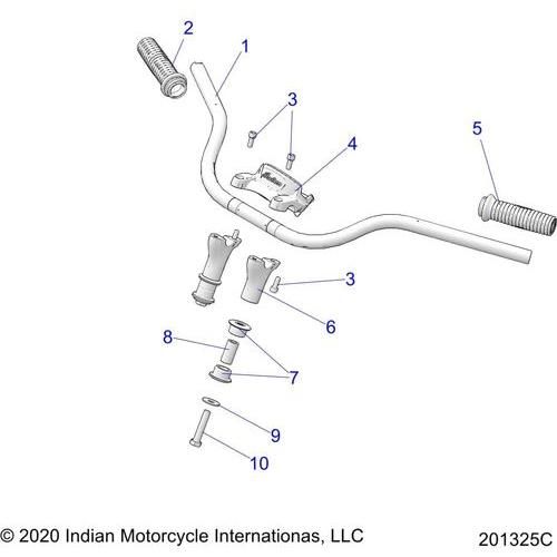 Handlebar Hlwd Black by Polaris 1025188-266 Handlebars