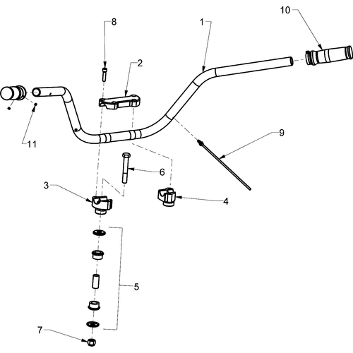 Handlebar Matte Black by Polaris N52100016 Handlebars