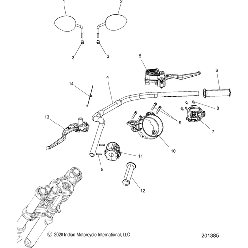 Handlebar N Black by Polaris 1022405-266 Handlebars