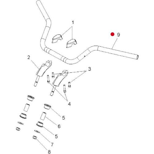 Handlebar Pullback JT Black by Polaris 5336128-626 Handlebars