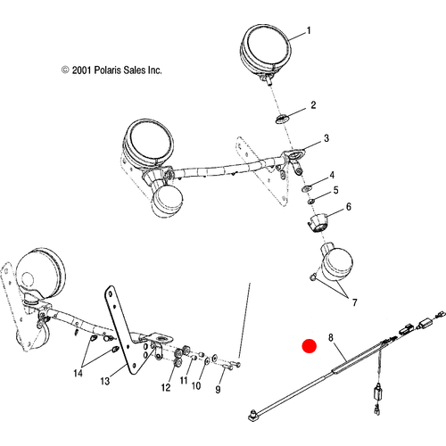 Harness, Driving Light by Polaris 2460956 Lighting Adapter