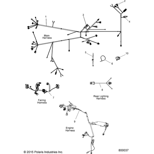 Harness, Lighting, Rear by Polaris 2411046 Wiring Harness