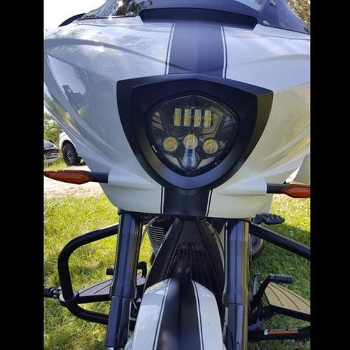 新作多数 Headlight クロムは、勝利のクロスカントリーキングピンベガスハンマーのためにモーターサイクルヘッドライトをリードしています  Chrome LED Motorcycle Headlight For Victory Cross Country Kingpin Vegas  Hammer
