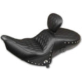 Heated Touring One-Piece Seat w/Driver Backrest Black by Mustang Seats