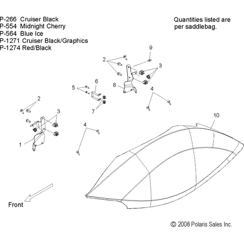 Hinge, Extender, Front, LH by Polaris 1015966 OEM Hardware
