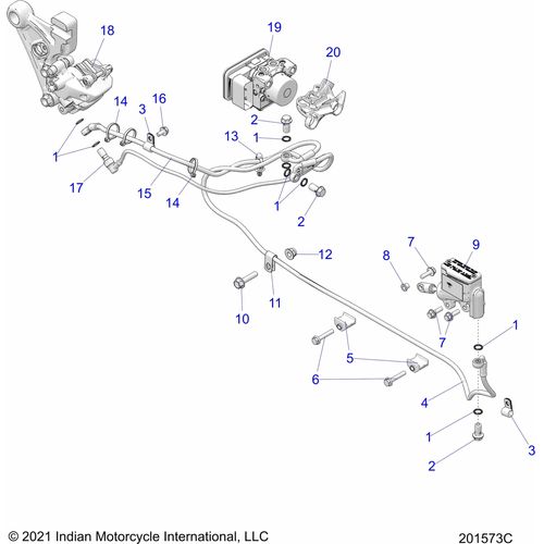 Hose Brake Abs Rear Master Cyl. by Polaris 1912940 Brake Line