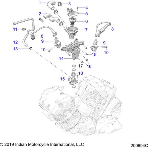 Hose-Coolant Rear Head Out by Polaris 5415546 Coolant Hose / Line