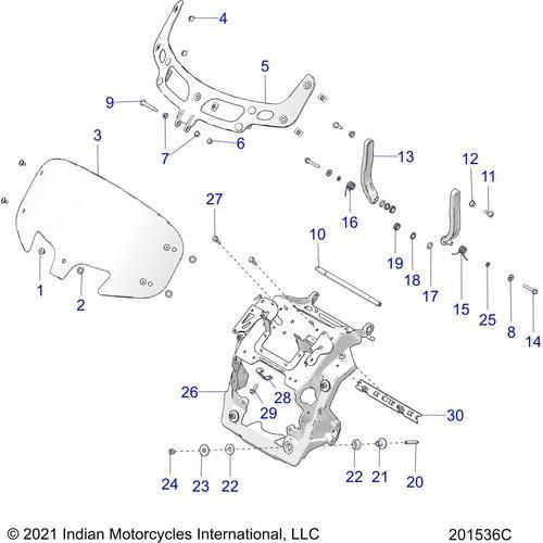 K-Windshield Short Tour Tntd by Polaris 2881797-02 Windshield