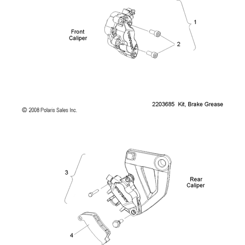 Kit, Bracket Set, Silver [Incl. Seals, Stop Ring] by Polaris 2203681-385 OEM Seal