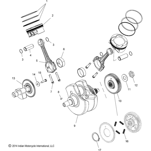 Kit Rings Piston (Standard) by Polaris 2204949 Piston Ring