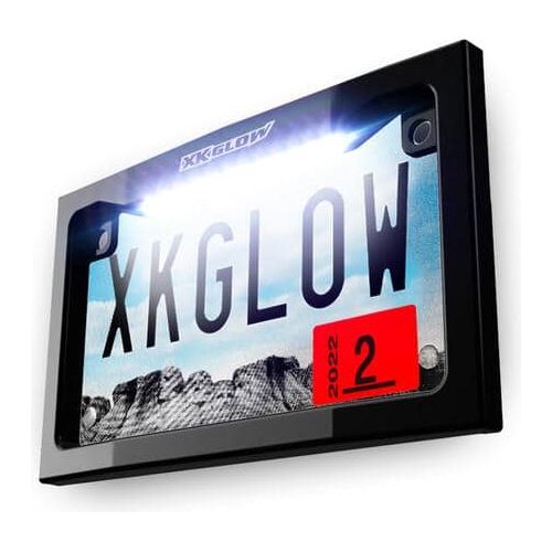 Western Powersports License Plate Frame License Plate Frame LED Illuminated Black by XK-Glow XK034019-B