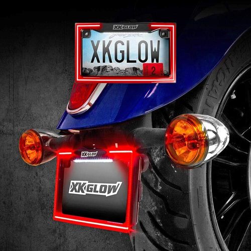 License Plate Frame LED Illuminated Chrome by XK Glow XK034018-W License Plate Frame